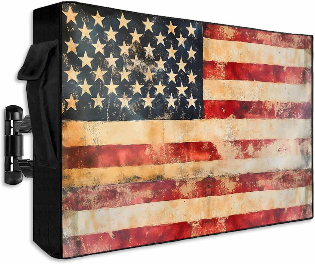 Retro American Flag Outdoor TV Cover 70-75 Inch