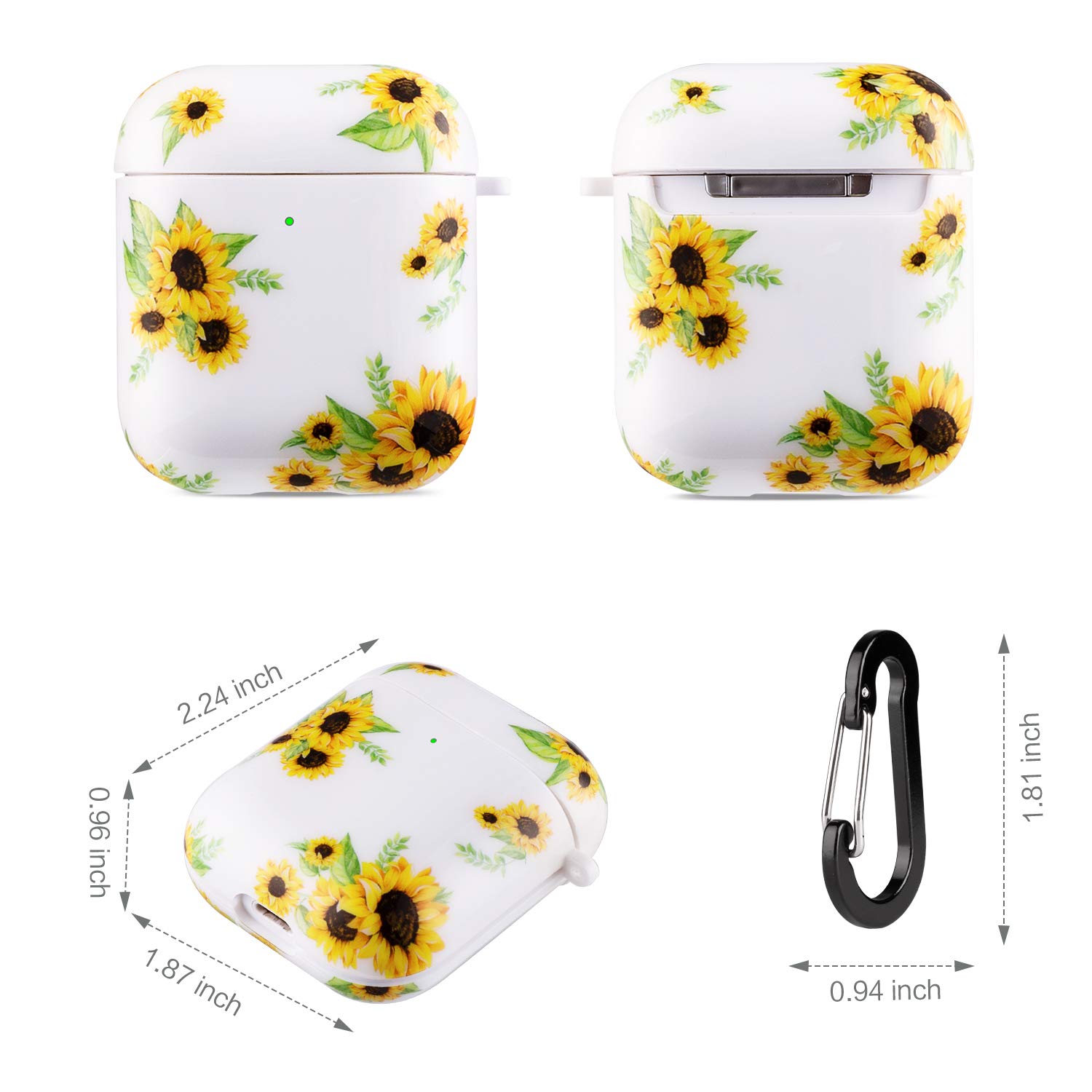 Air Pods ケース カバー ひまわり かわいい ブラック Amazon | Cutebricase Airpodsケース ひまわり Airpodsケース