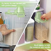 Vista 6 de TBMax Recipiente pequeño de almacenamiento de arroz, dispensador de cereales de 5 libras con taza medidora, contenedor hermético para alimentos