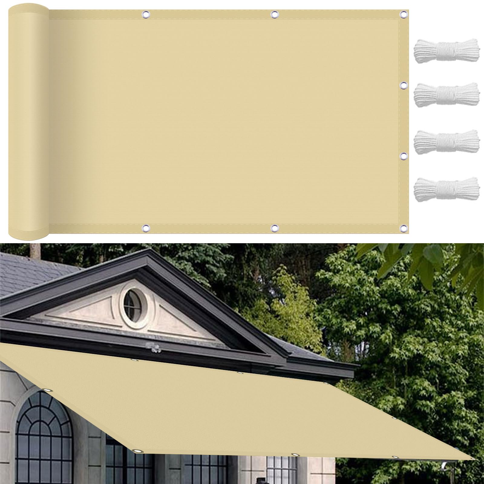 Voile d'ombrage contre la chaleur et les UV toile 8x8m pour abriter une terrasse