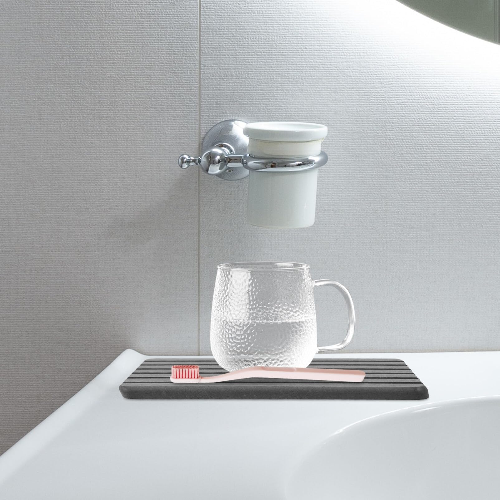 UPKOCH 4pièces Tapis Absorbant Diatomite pour sous Salle De Bain Tapis Absorbant pour Boissons Et Vaisselle pour Séchage Rapide