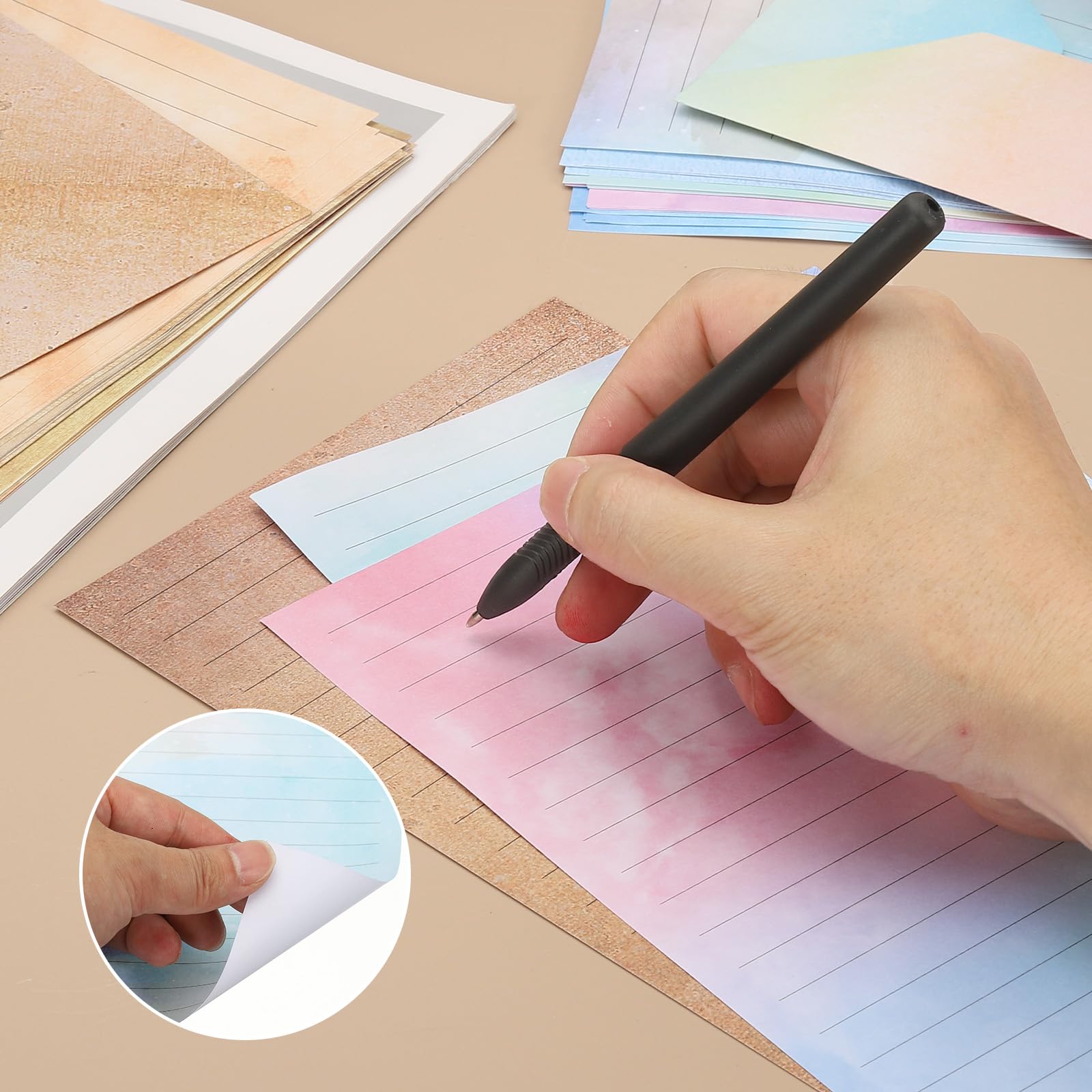 PATIKIL Stationery Paper and Envelopes Set, 50Pcs Writing Paper with 50Pcs Envelopes 60Pcs Sticker - Image 4
