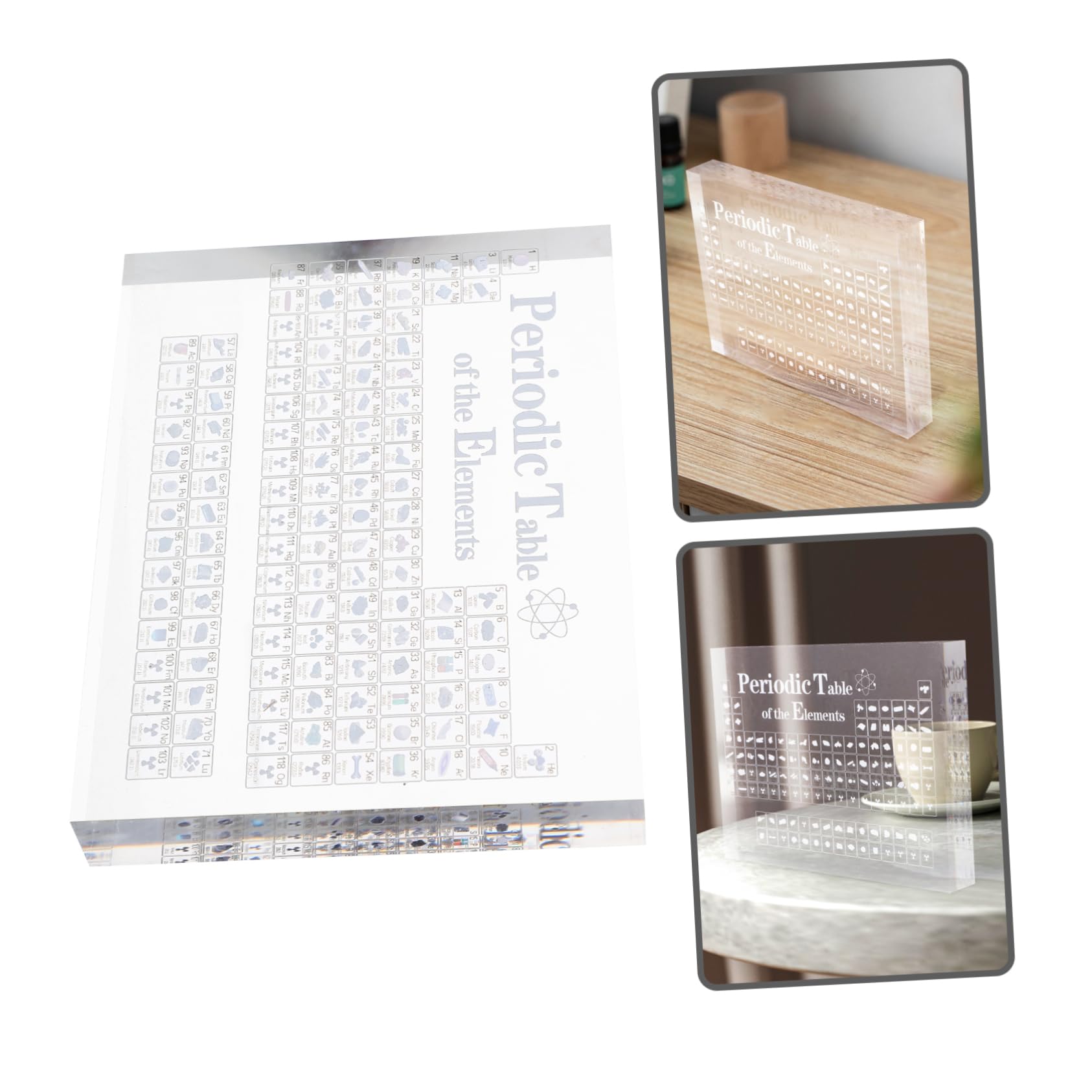 SHOWERORO Periodensystem Dekoration Aus Transparentem Acryl Kompakte Tischdekoration 150x114x20mm Mit Stabilem Standfuß Wissenschaftsdeko Für Büro Bibliothek Und Klassenzimmer