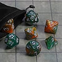 Vista 6 de CiaraQ DND - Juego de dados poliédricos con bolsa de dados para juegos de rol de Calabozos y Dragones, RPG MTG, juegos de mesa