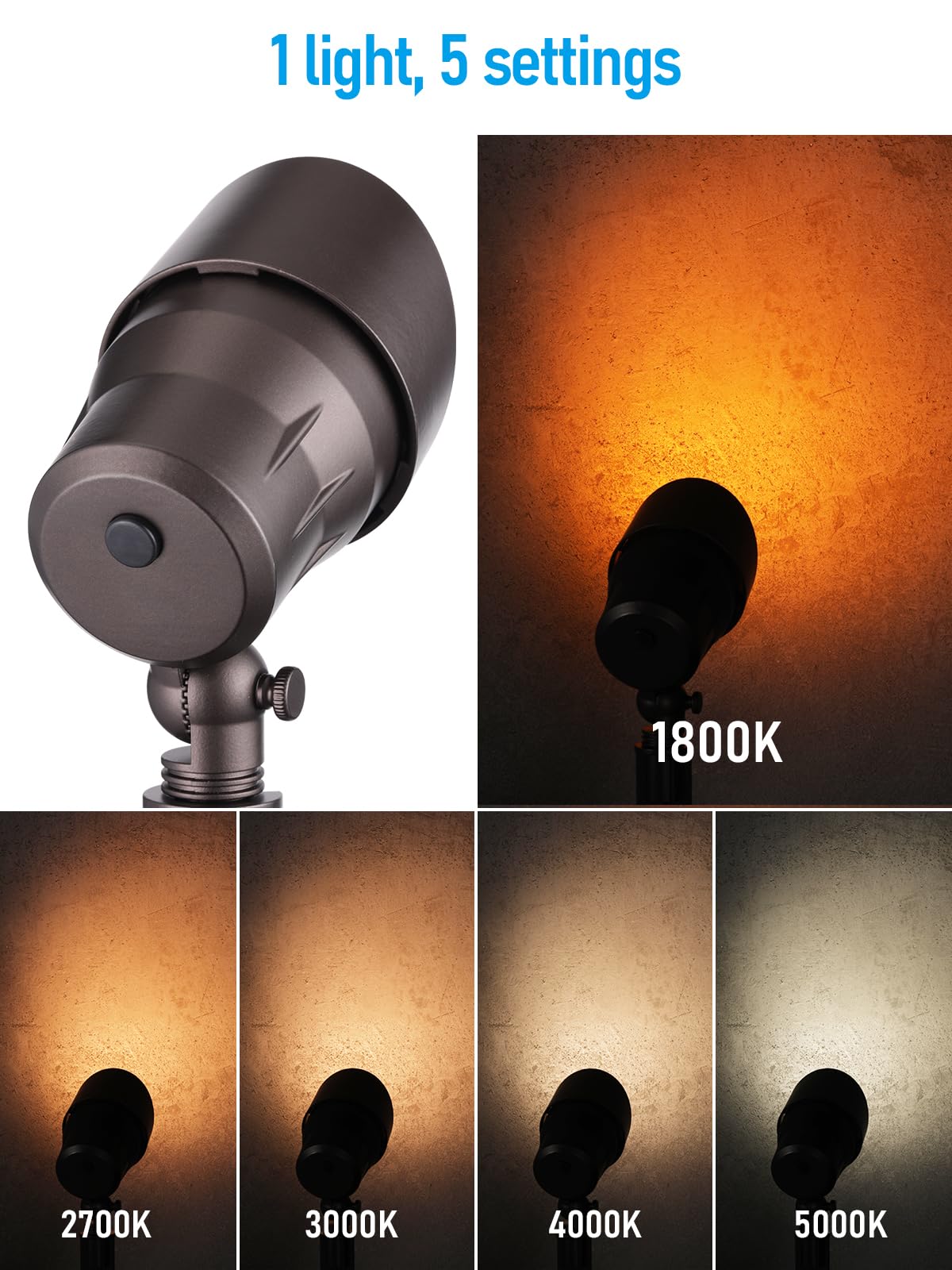 petit.lys LEONLITE 12-Pack 5CCT Low Voltage LED Landscape Spotlight, Update
