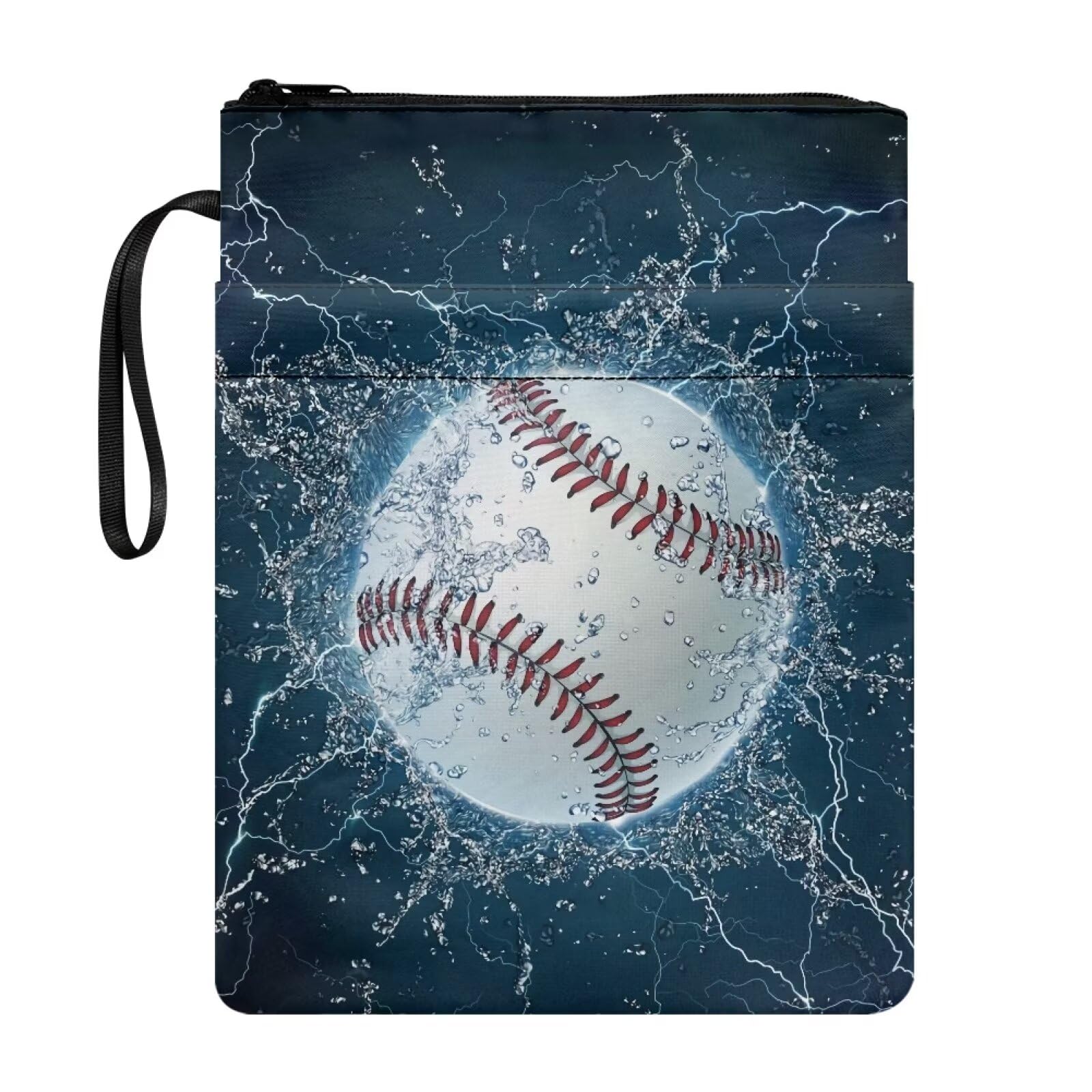 Xoenoiee Water Splatter Baseball Print Book Sleeve with Zipper Book Cover for Paperback Hardcover Book Sleeve Protector for Teen Adult Book Lovers Book Sleeves