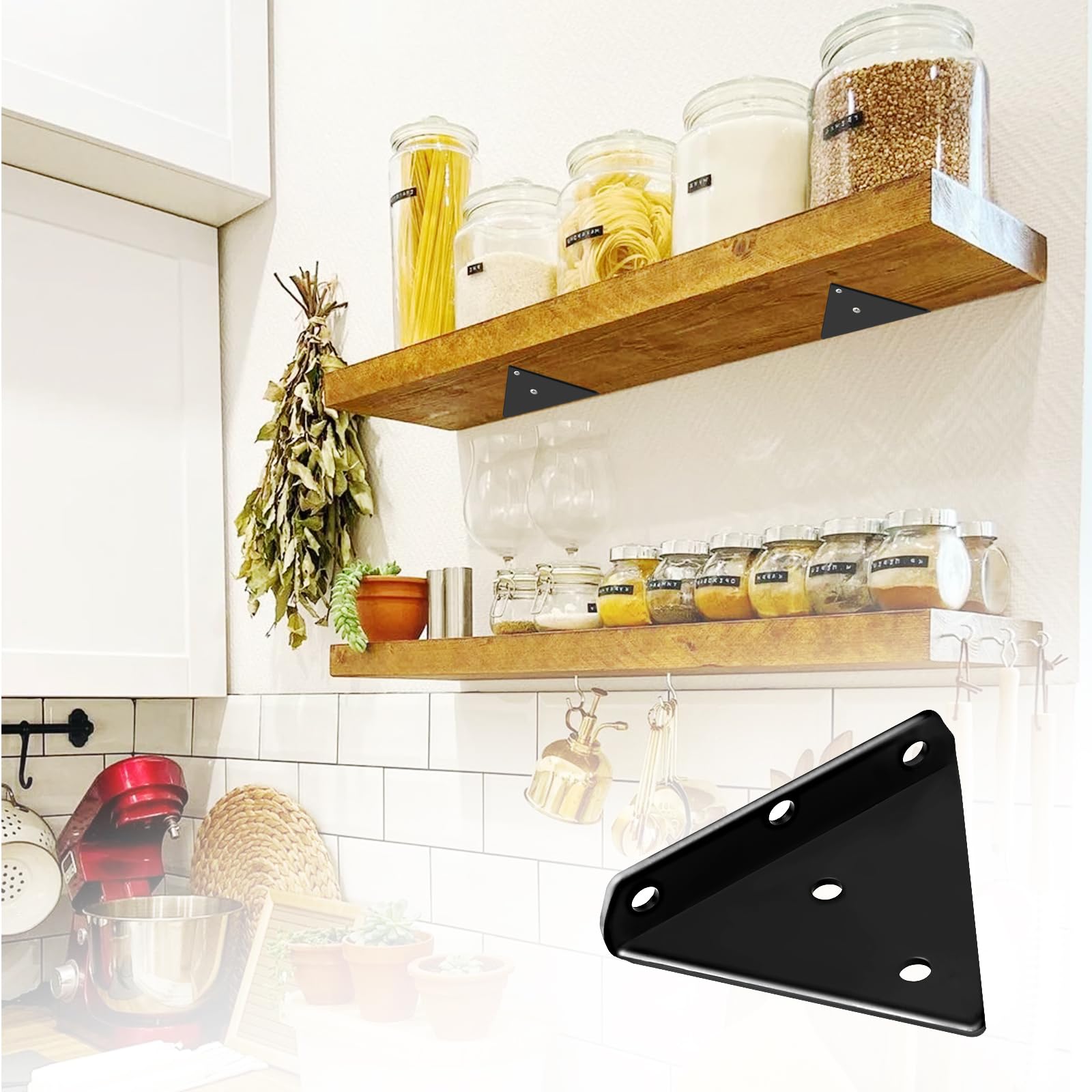 4 Stück Unsichtbare Dreieck Wandhalterungen, Wandhalterungen Unsichtbare Dreieck, Dreieck Regal Halterungen, Schwebende Regalhalterungen mit Schrauben, für Regale in Küche,Arbeitszimmer (80 x 100 mm) Baumarkt