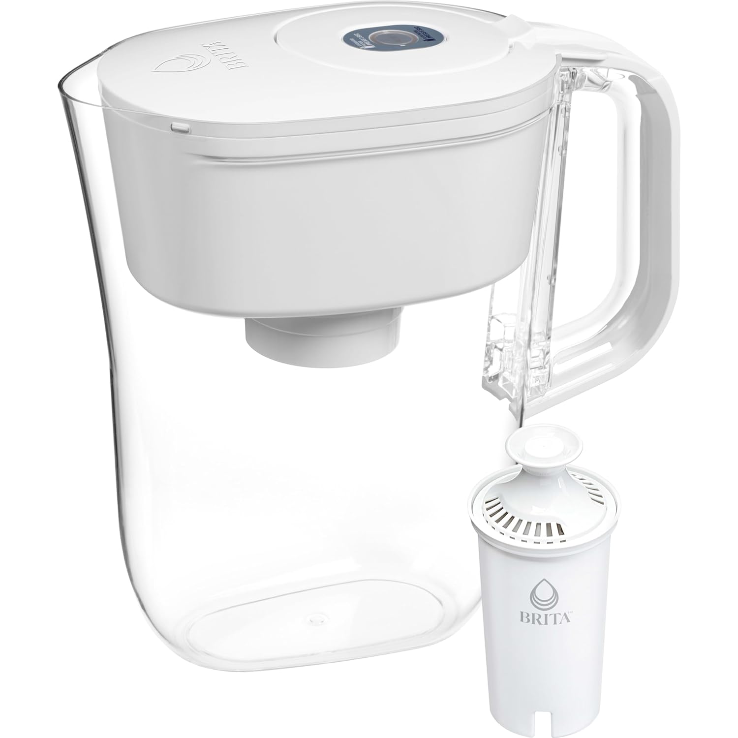 Brita Soho Water Filter Pitcher, White, 11.1 x 9.5 x 4.6 inches