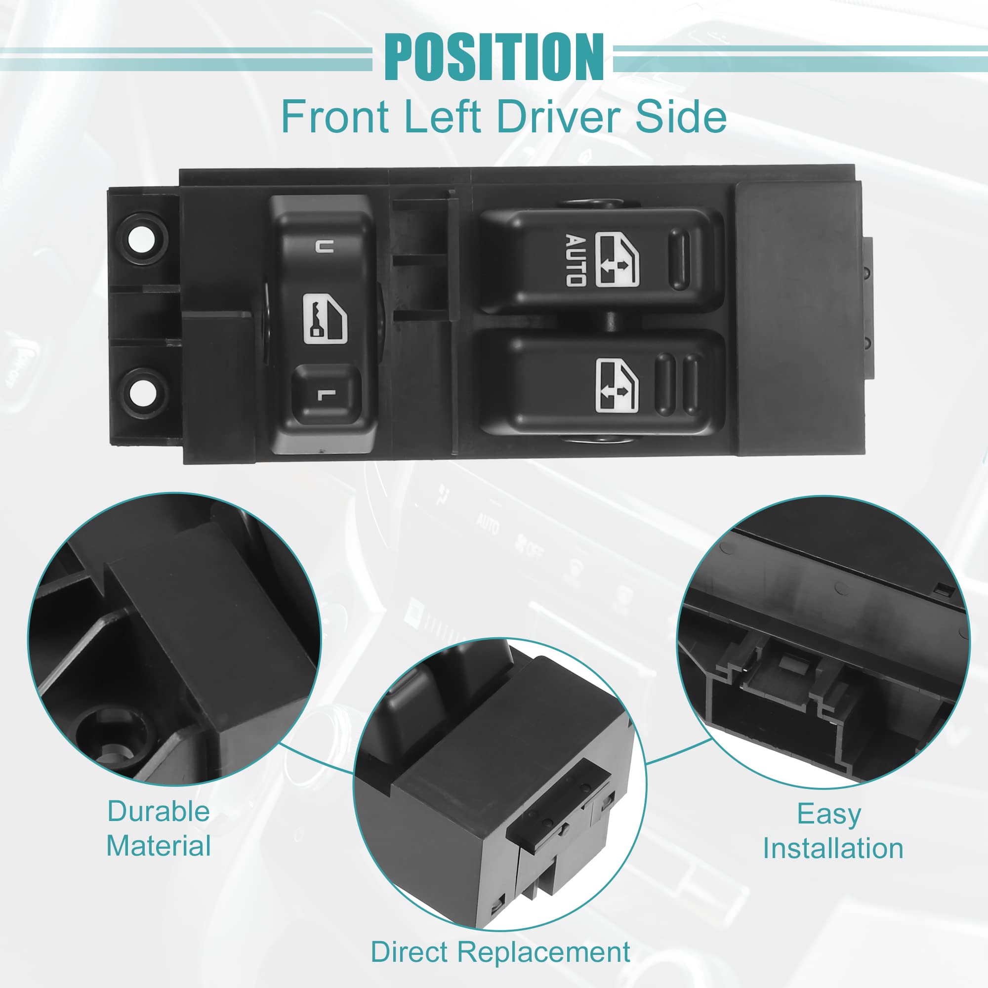 For GMC Sierra Chevy Silverado Front Power Window Master Drivers Control Switch