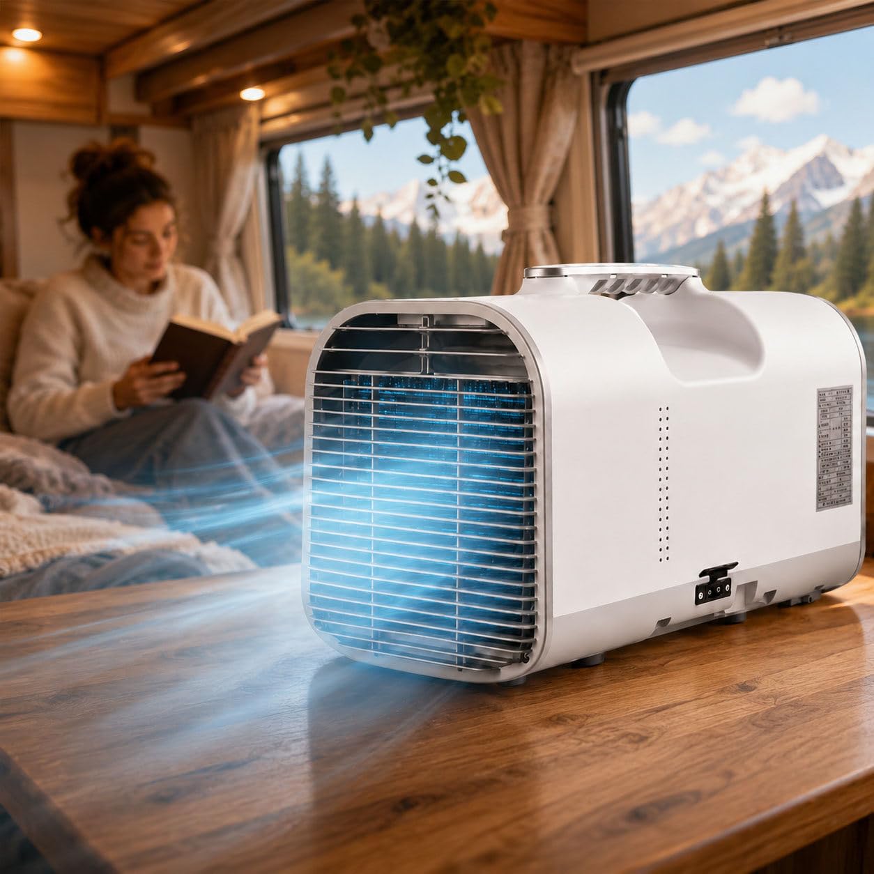 Portable Air Conditioner for Camping,5100 BTU Tent Air Conditioner 110V/220V 1500W Fast Cooling AC Unit with Sleep/Dehumidifier Modes, Compact Mobile AC for RV, Outdoor, No-Drain Design V1pro