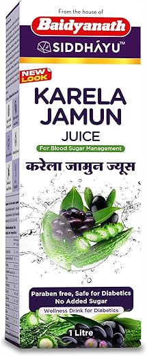 Baidyanath Asli Ayurved Asli Ayurved Karela Jamun Juice Paraben Free With No Added Sugar – 1litre, Pack of 1