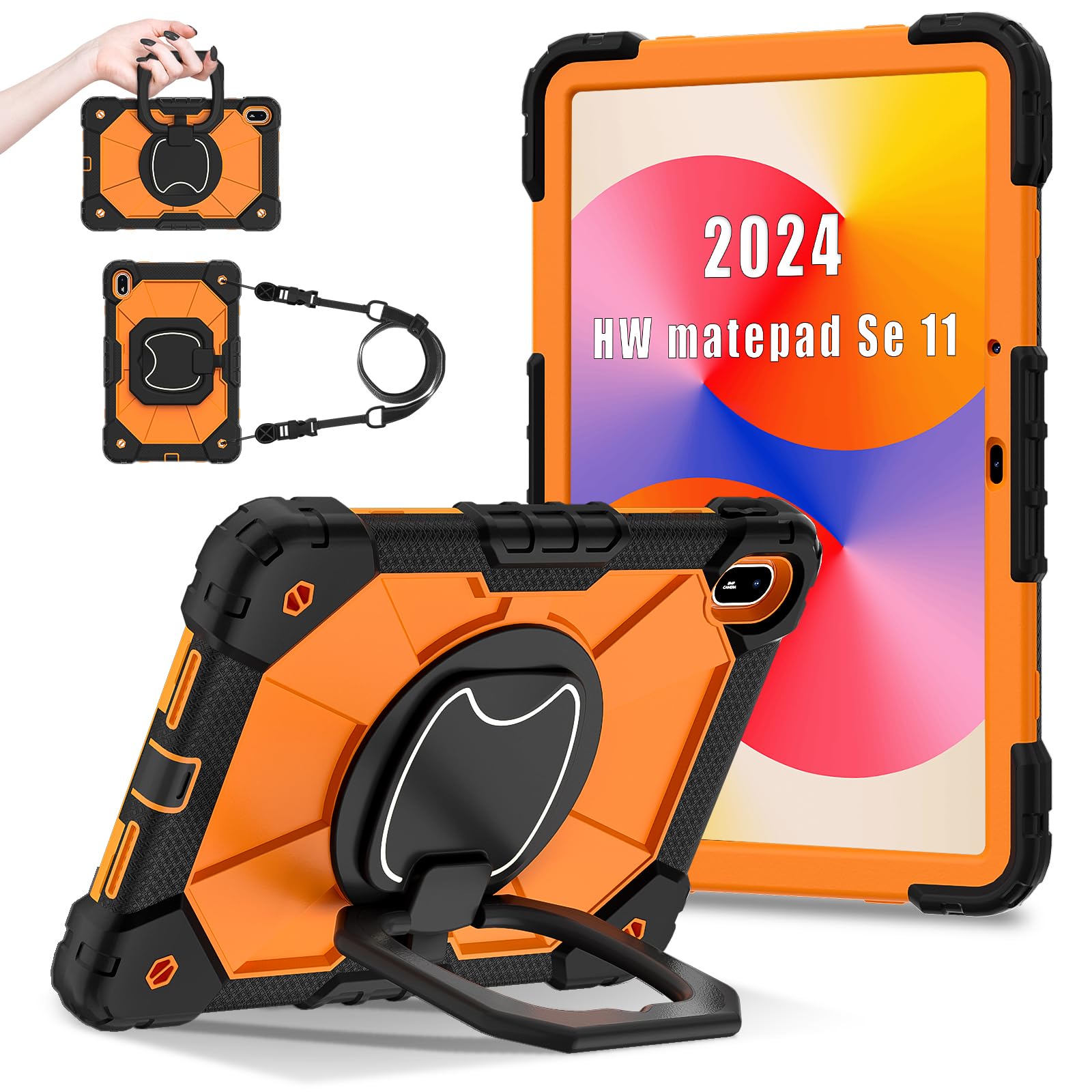 YOUULAR Shoulder Strap Tablet Case for Huawei MatePad SE 11 11.0 inch, Heavy Duty Shockproof Protective Cover with Kickstand, Handle, Shoulder Strap