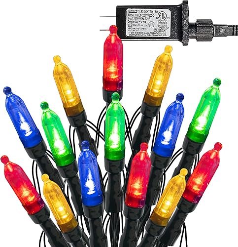 Dazzle Bright 200 mini luces LED de Navidad, 65 pies, conectables, impermeables, 8 modos de luces de hadas para interiores y exteriores, patio,