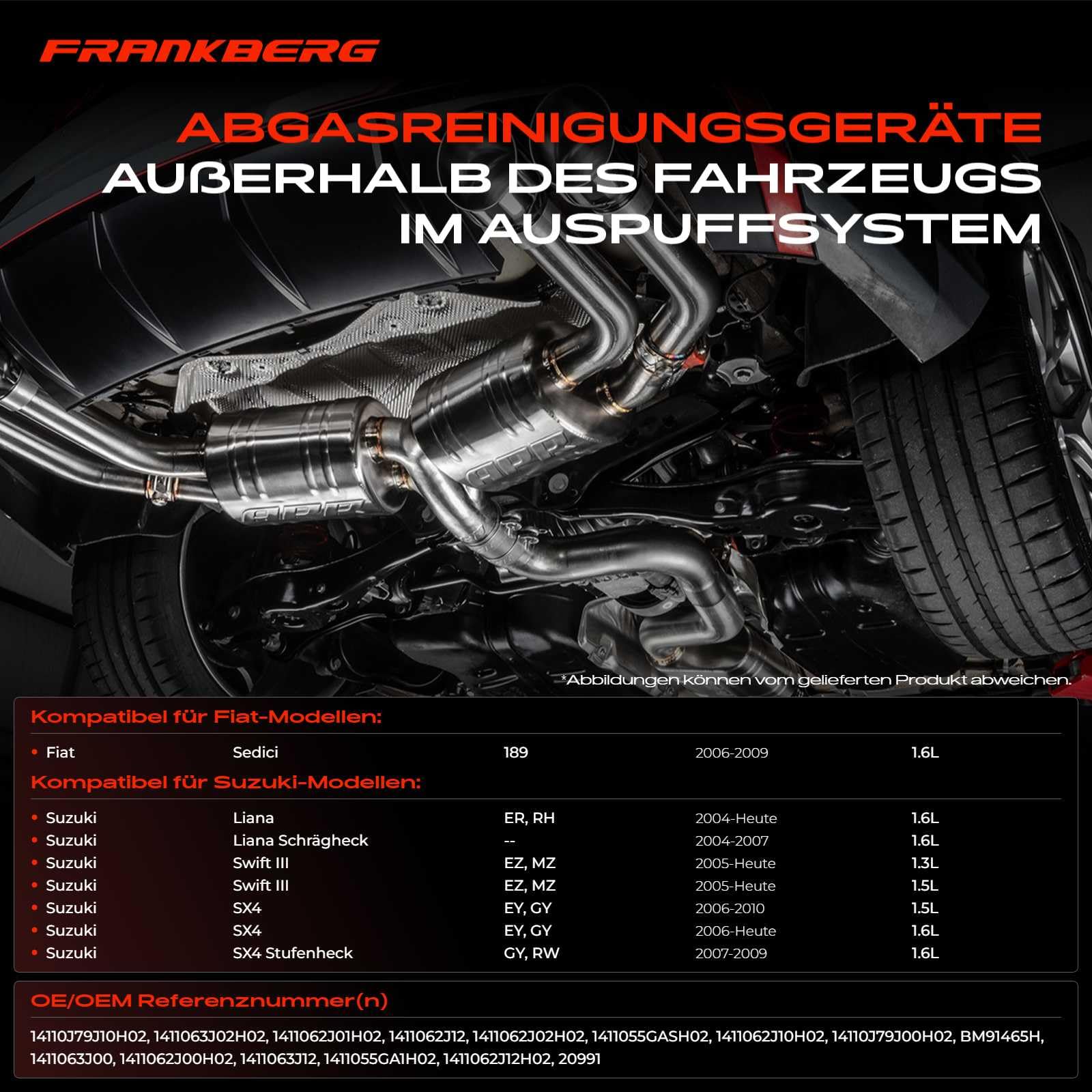 Frankberg Katalysator Benzin Euro4 mit Anbauteilen Replace #1411062J02H02