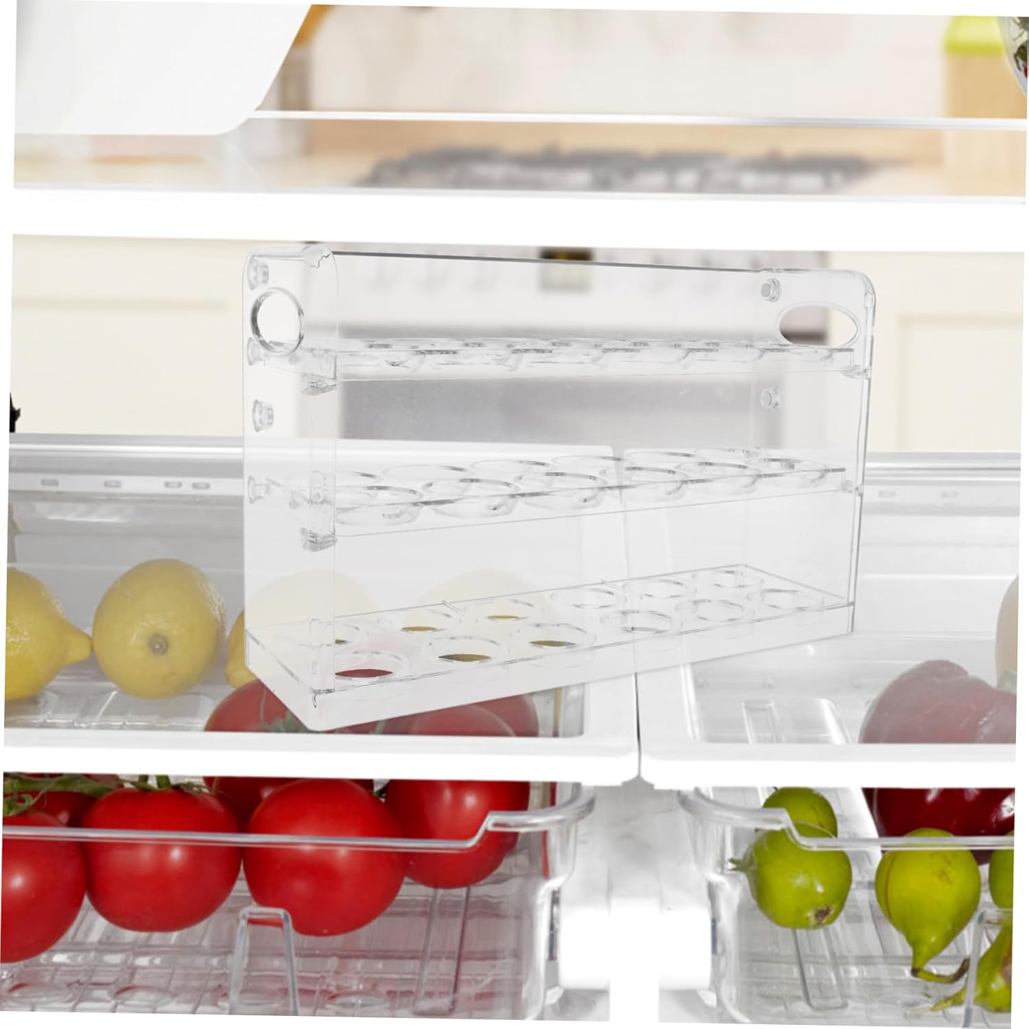 Transparent Refrigerator Egg Storage Box Side Door Egg Organizer Household Egg Holder for Fridge Efficient Space Saving Design Egg Container for Refrigerator Kitchen