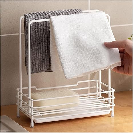 Amazon スポンジラック スポンジ入れ スポンジ置き スポンジホルダー ステンレス 雑巾掛け キッチン収納 流れる スリム ホワイト おしゃれ スポンジ たわし入れ オンライン通販