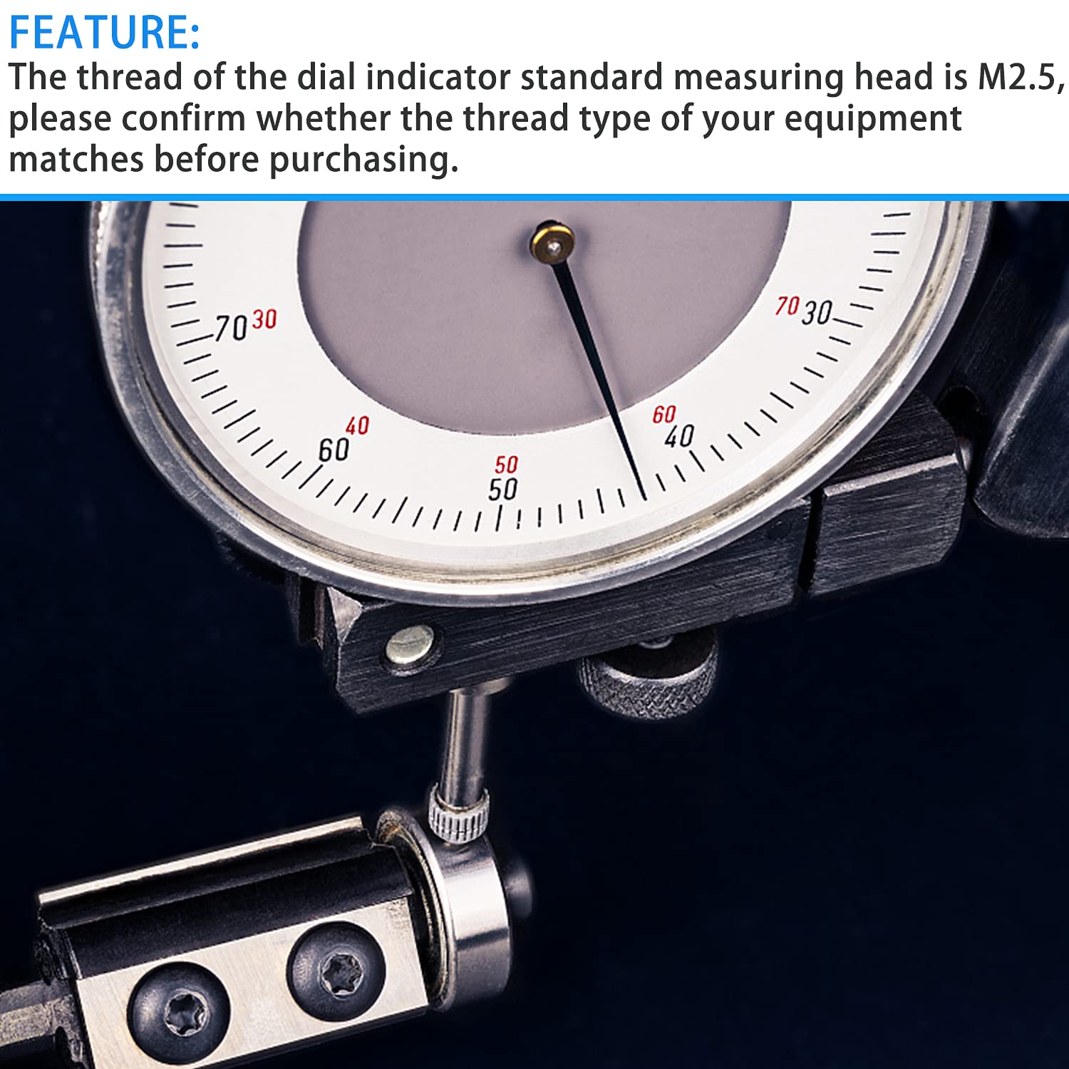 8Pcs Dial Indicator Standard Measuring Head,Dial Indicator Contact