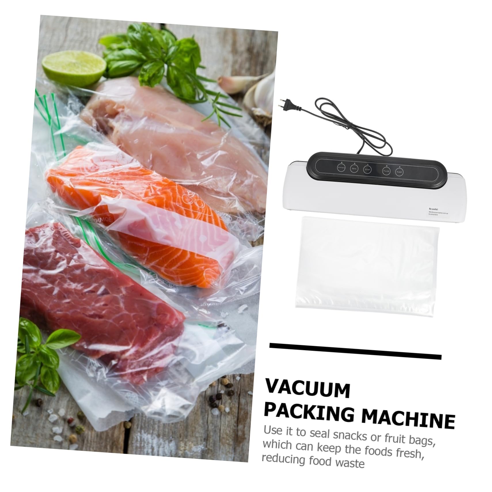 Máquina Envasadora al Vacío de Alimentos Abs para Hogar y Marisco