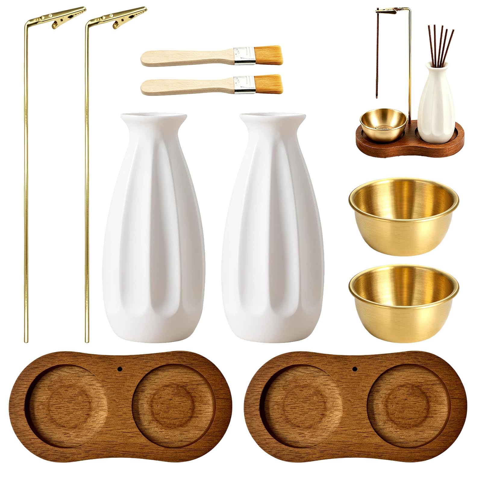 Thhiit 2 in 1 Incense Stick Burner Holder Set, 2 Kit Incense Sticks Holders