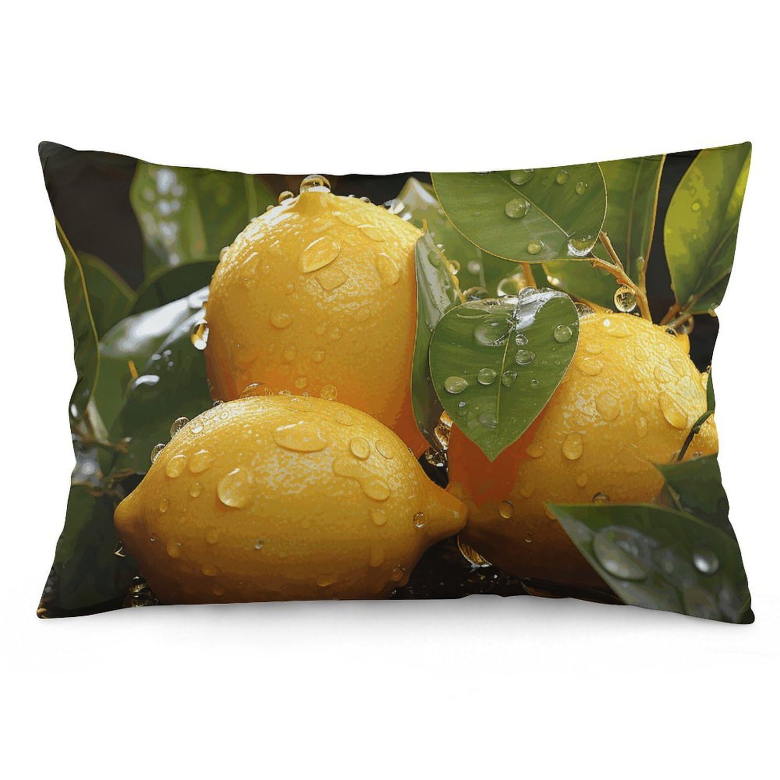 NTVOWPZO 2 Pack Decoration Throw Pillow Covers 12 "x20 Pillowcases Covers Fresh Lemon Pillowcases Modern Farmhouse Home Decor Sofa Cushions Covers for Couch Bed Living Room