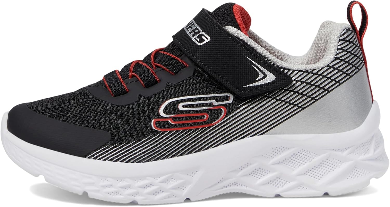 Skechers Kids Boy's Microspec Ii-zovrix Sneaker, Black/Silver, 12 Little Kid