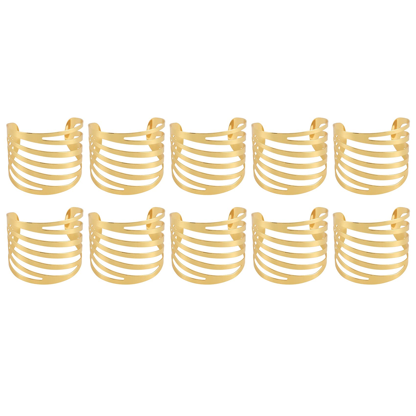 CTRLZS 10Pcs Hotel Napkin Ring Napkin Holder Metal Napkin Buckle Christmas Wedding Party Gold Napkin Circle Banquet Dinner Table Decoration