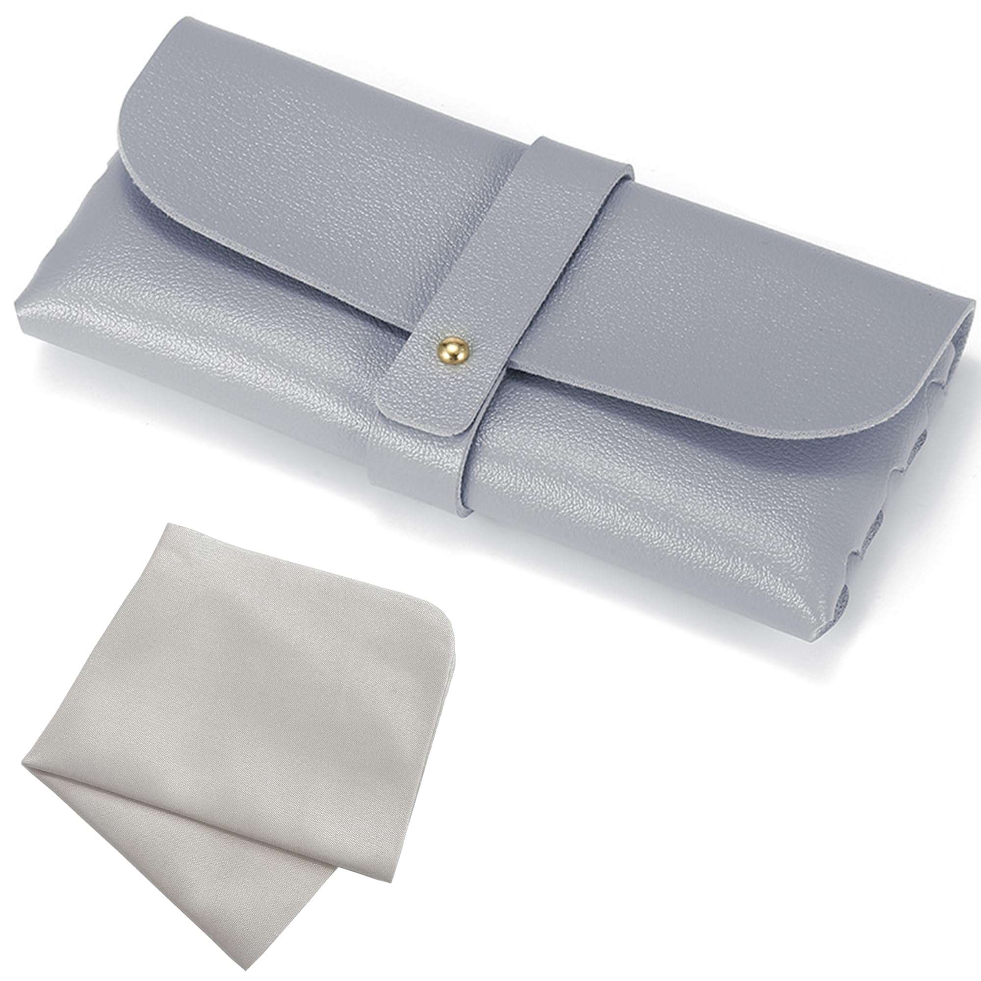 Onrtry Soft Leather Eyeglass Case PVC Nail Buckle Glasses Bag Sunglasses Case Glasses Pouch