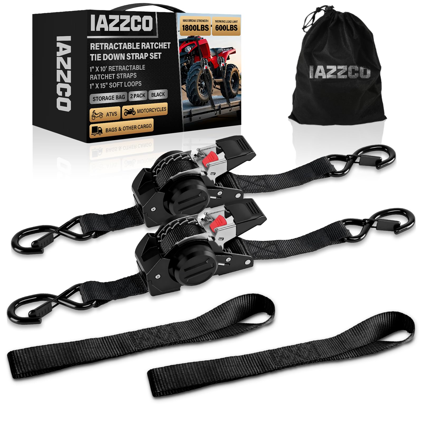 Amazon.com: Retractable Ratchet Straps-2 Pack 1