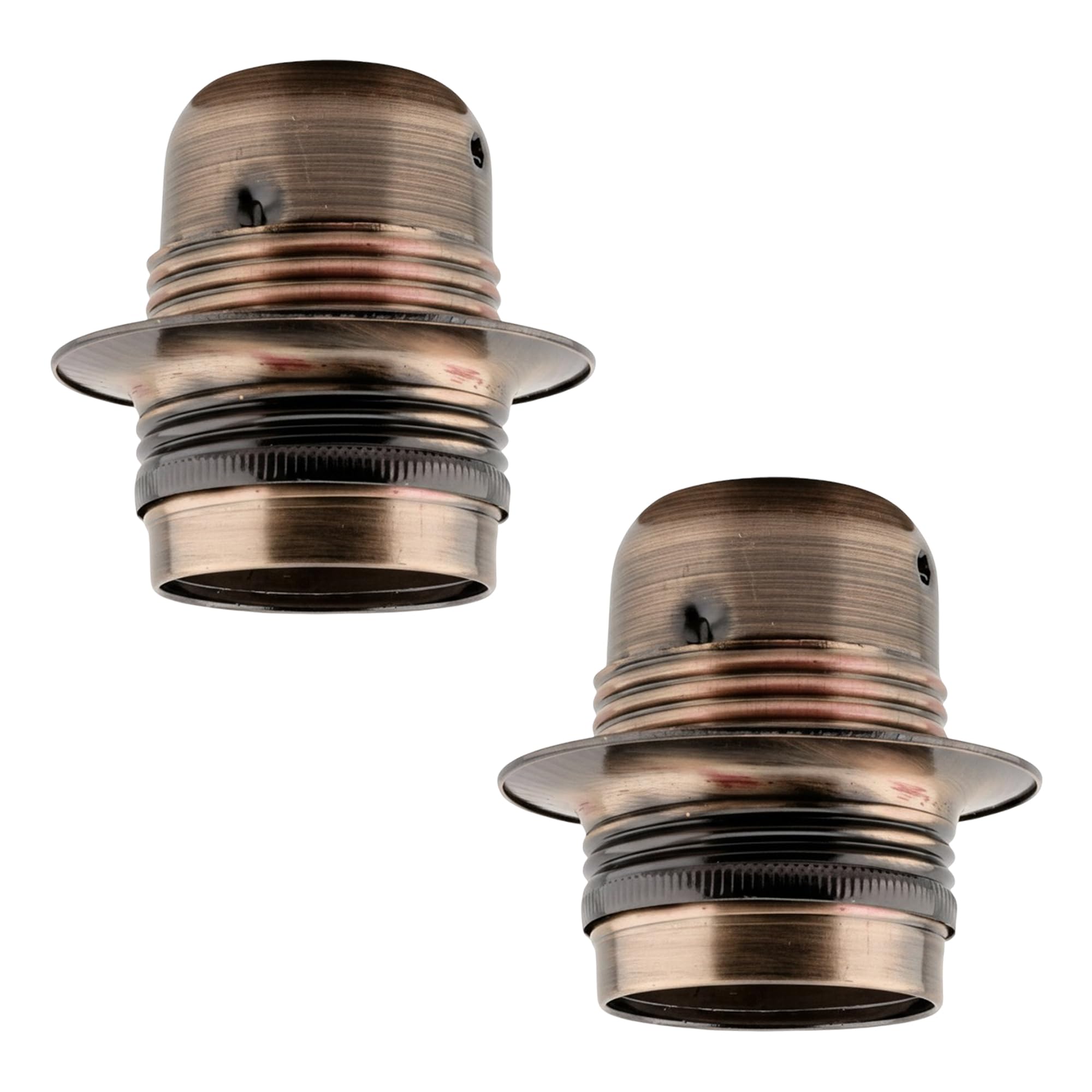 LEDSone E27 Vintage Threaded Lamp Bulb Holder Ceramic, Metal Light Socket for Vintage Edison Bulbs Perfect for DIY Pendant Lights, Retro Decor, and Industrial Spaces 2pcs Copper