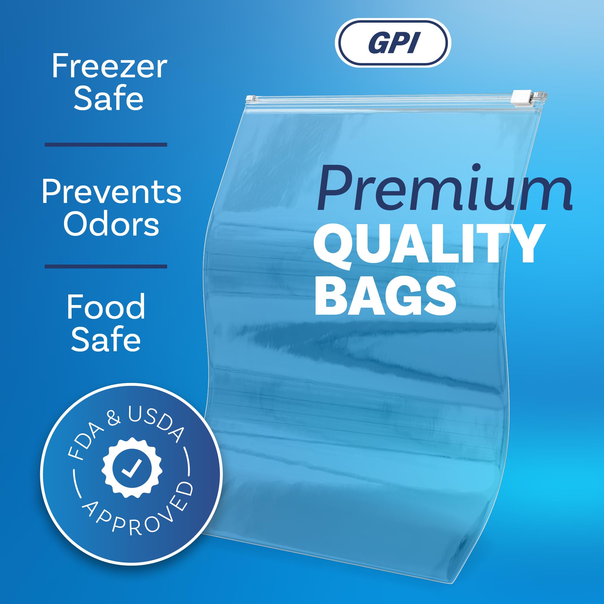 GPI - Sacchetti per alimenti Jumbo con cerniera scorrevole, 30,5 x 38,1 cm, 3 mm, resistenti, extra grandi, resistenti e durevoli, per congelatore, 200 pezzi