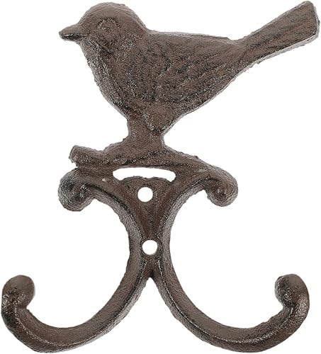 Alipis Gancho de pared retro de hierro fundido, gancho de pared vintage, dos ganchos para llaves, colgador de pared, riel de ropa, gancho de pared