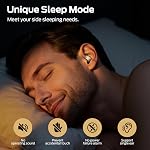 Monster Sommeil Ear100 Des boudins d'oreilles, Mini Casque avec son stéréo, design pour sleeper latéral, 32H Temps de jeu, Bluetooth 6.0, ENC Annule le bruit, IPX6 Ecouteurs de sommeil imperméables, blanc