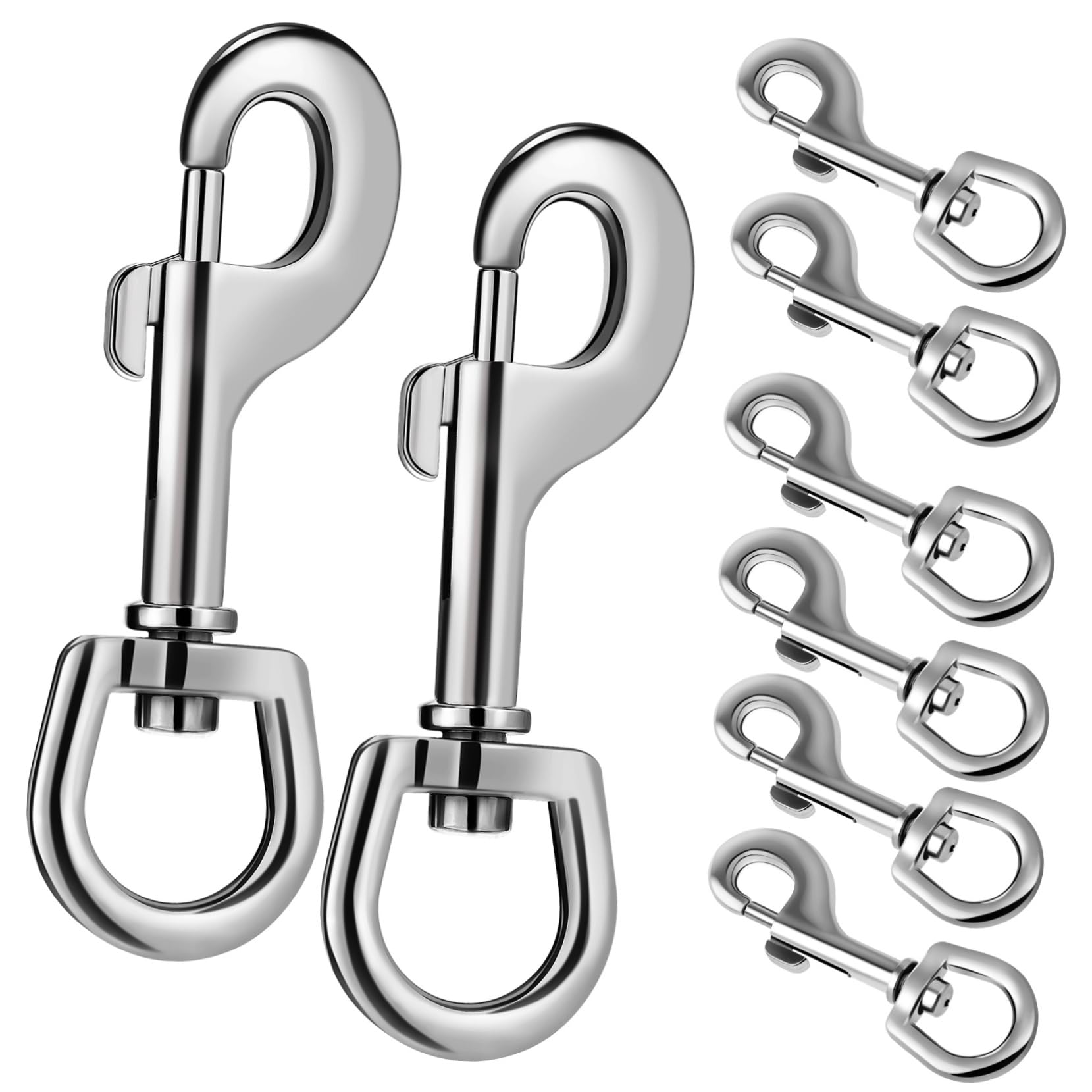 Cabilock 8-Pack Stainless Steel Swivel Snap Hooks Dog Leash Traction Rope Bolt Snap Hooks for Pet Walking