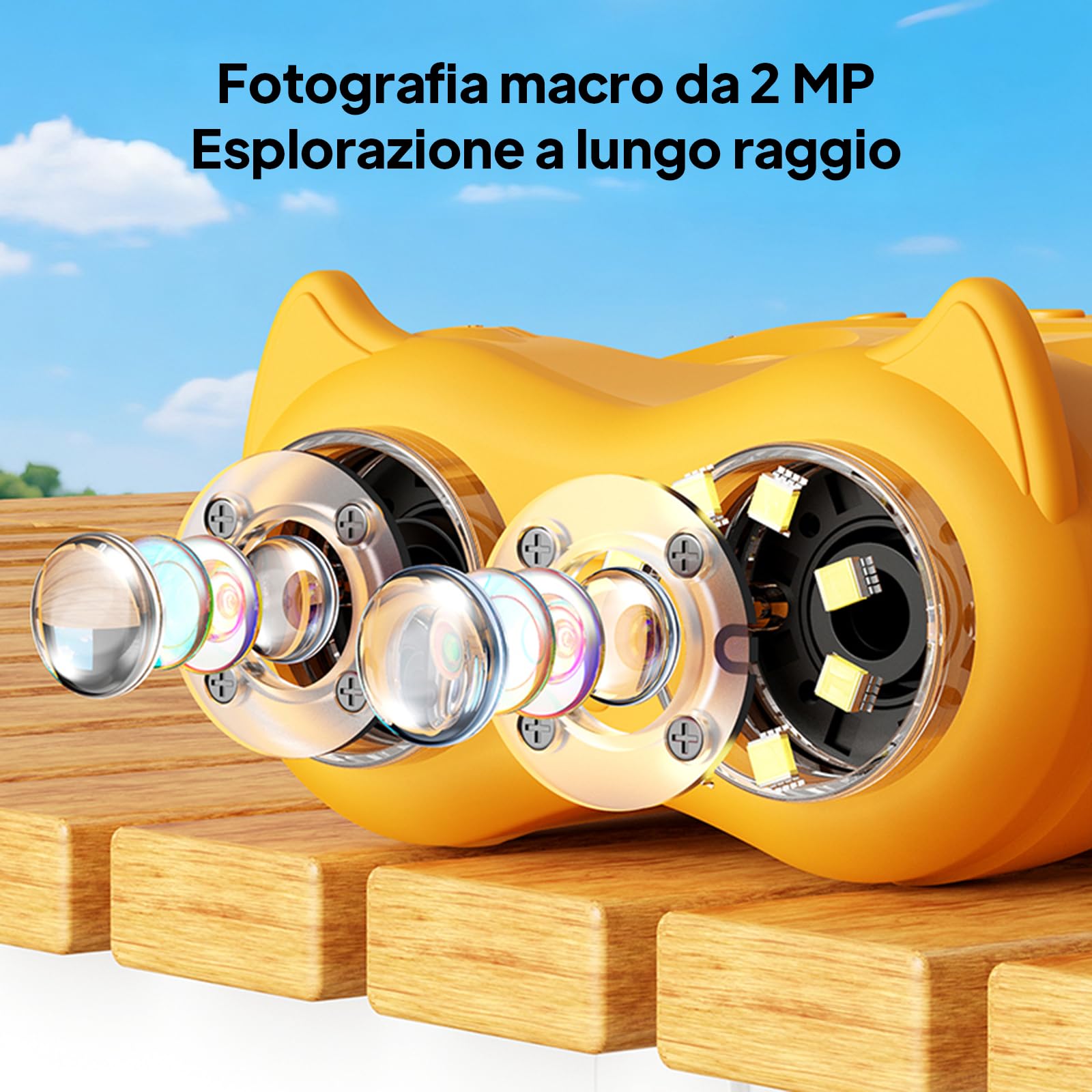 Ashfly Microscopio y telescopio 2 en 1 para niños, 1000 x USB 2 en 1, microscopio de Bolsillo portátil, Pantalla 4K de 2,0 Pulgadas, 10 aumentos, Science al Aire Libre a Partir de 3 años, Naranja