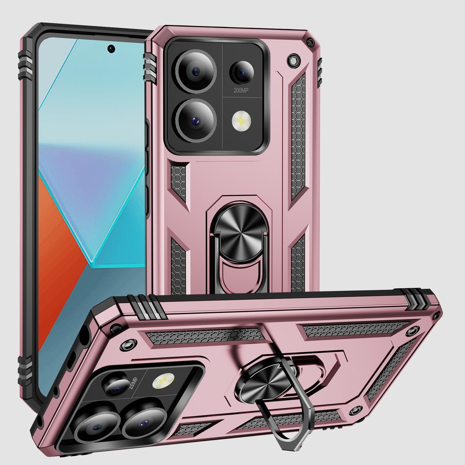 Coque rigide robuste Xiaomi Redmi Note 13 Pro 5G antichoc rose - 8