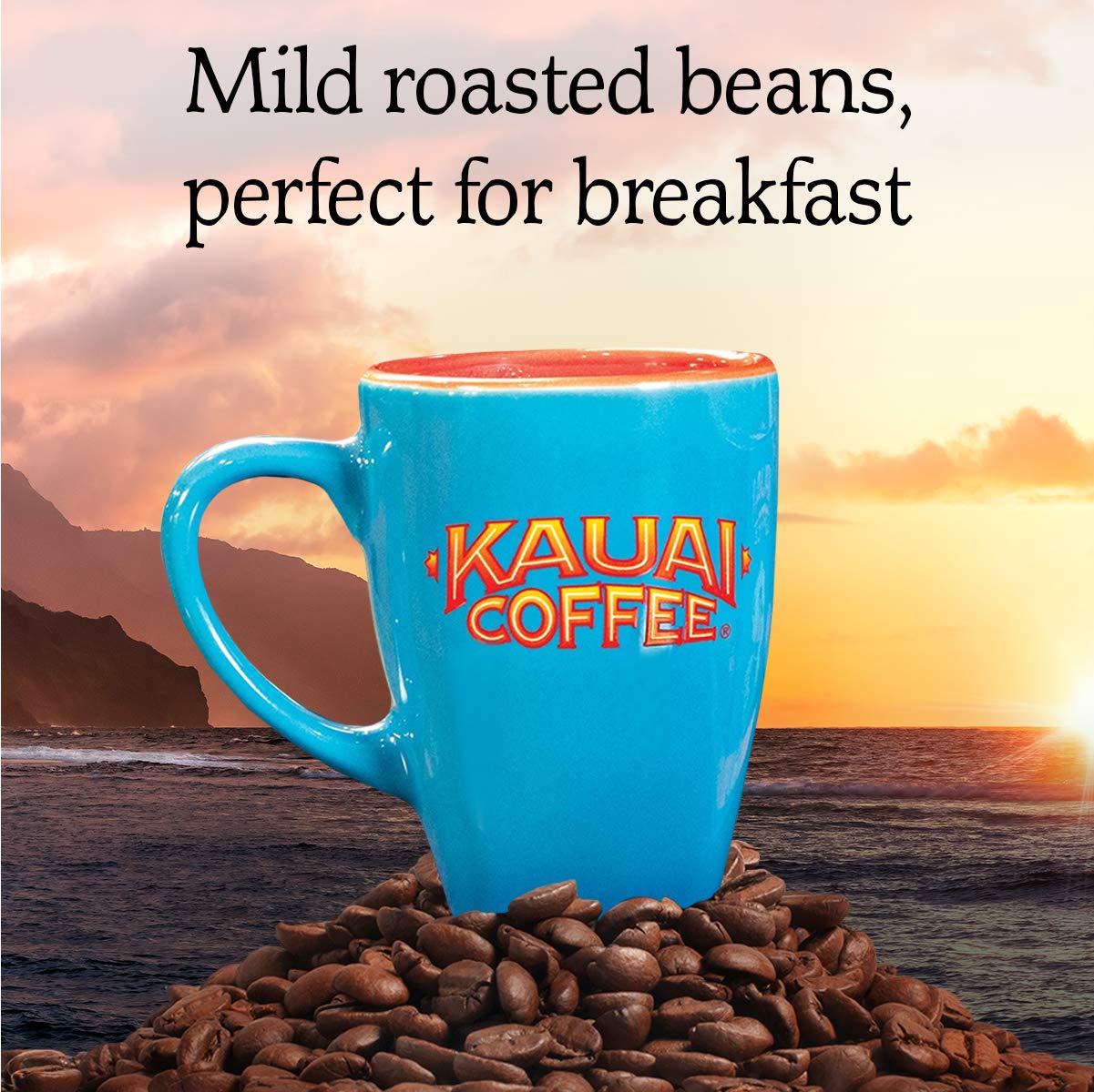 Kauai Coffee, Island Sunrise Medium Roast, Single Serve Coffee Cups, 12 Count