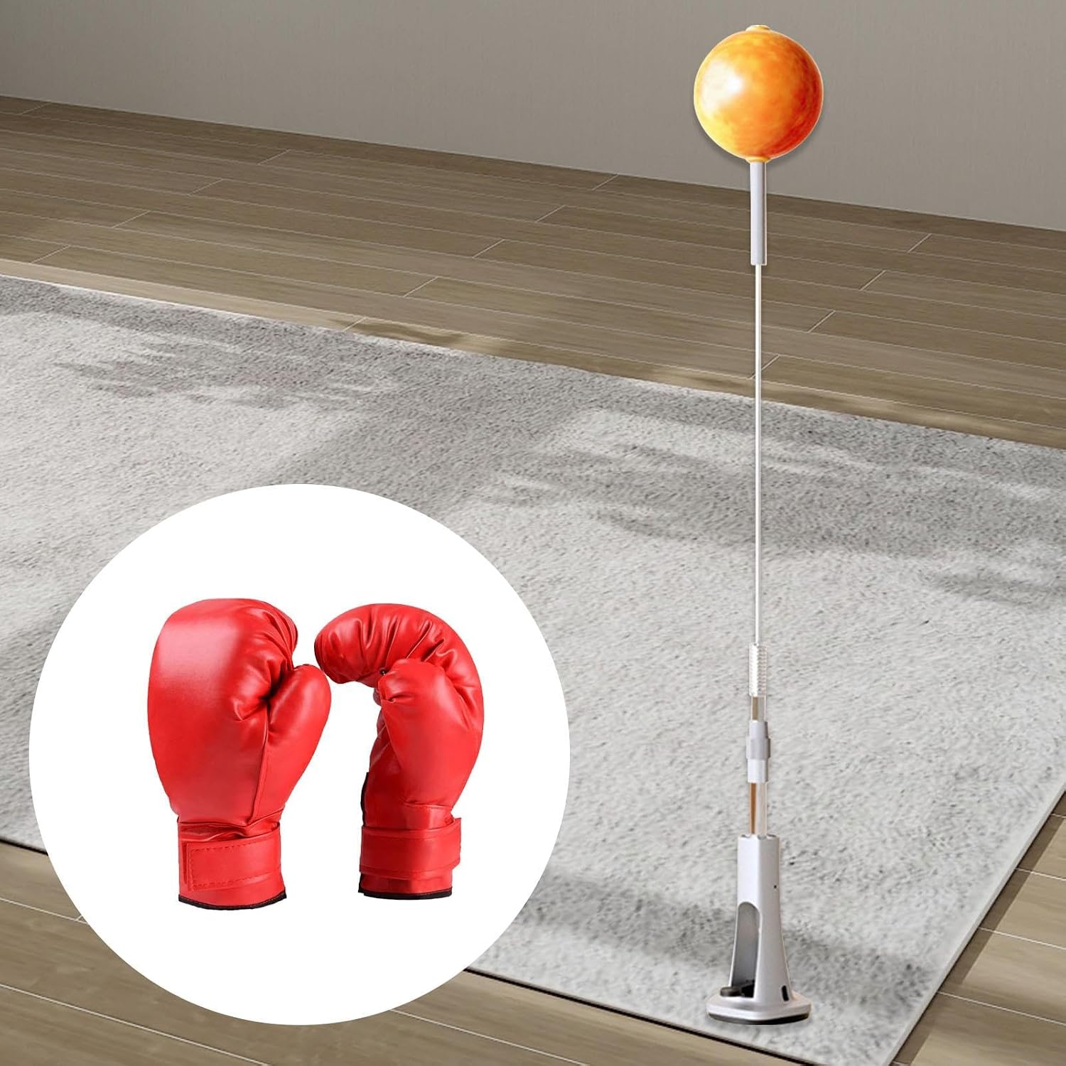 Boxing Reaction Ball Freestanding Punching Ball Reflex Ball Training Bag Exercise Equipment PU Stainless Steel Rubber Material Suitable for Boxing MMA, for Junior