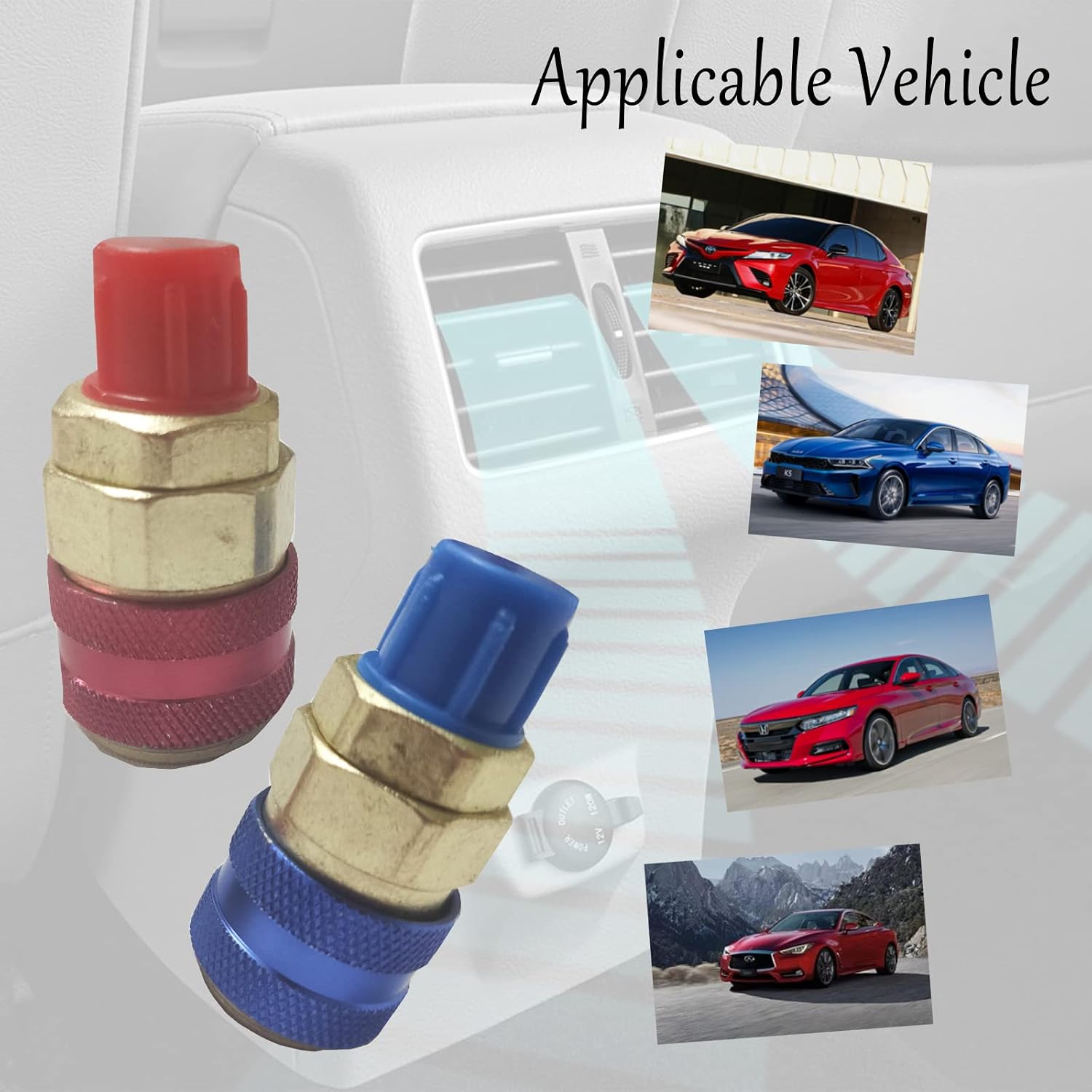 R134a AC Quick Connectors - Replace Connector Automotive Air Conditioning Quick Coupler Low & High Conversion Adapter Fittings for R134A HVAC AC Manifold Gauge Hose Adapter