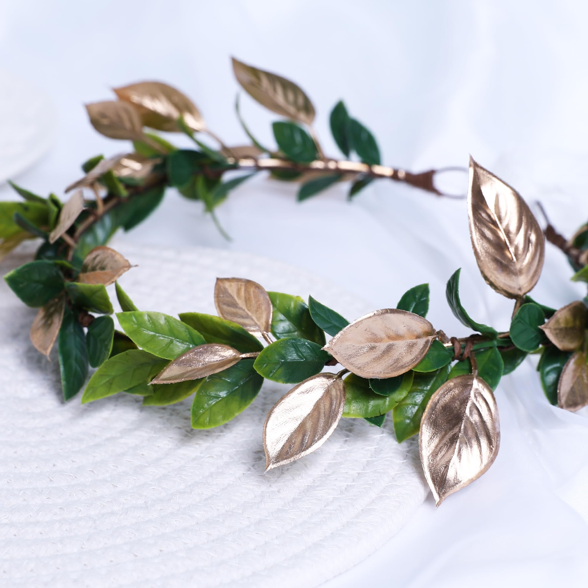 MOSTORY Forest Elf Laurel Crown for Women Woodland Fairy Headpiece for Renaissance Festival Cosplay Photo Shoot - Image 2