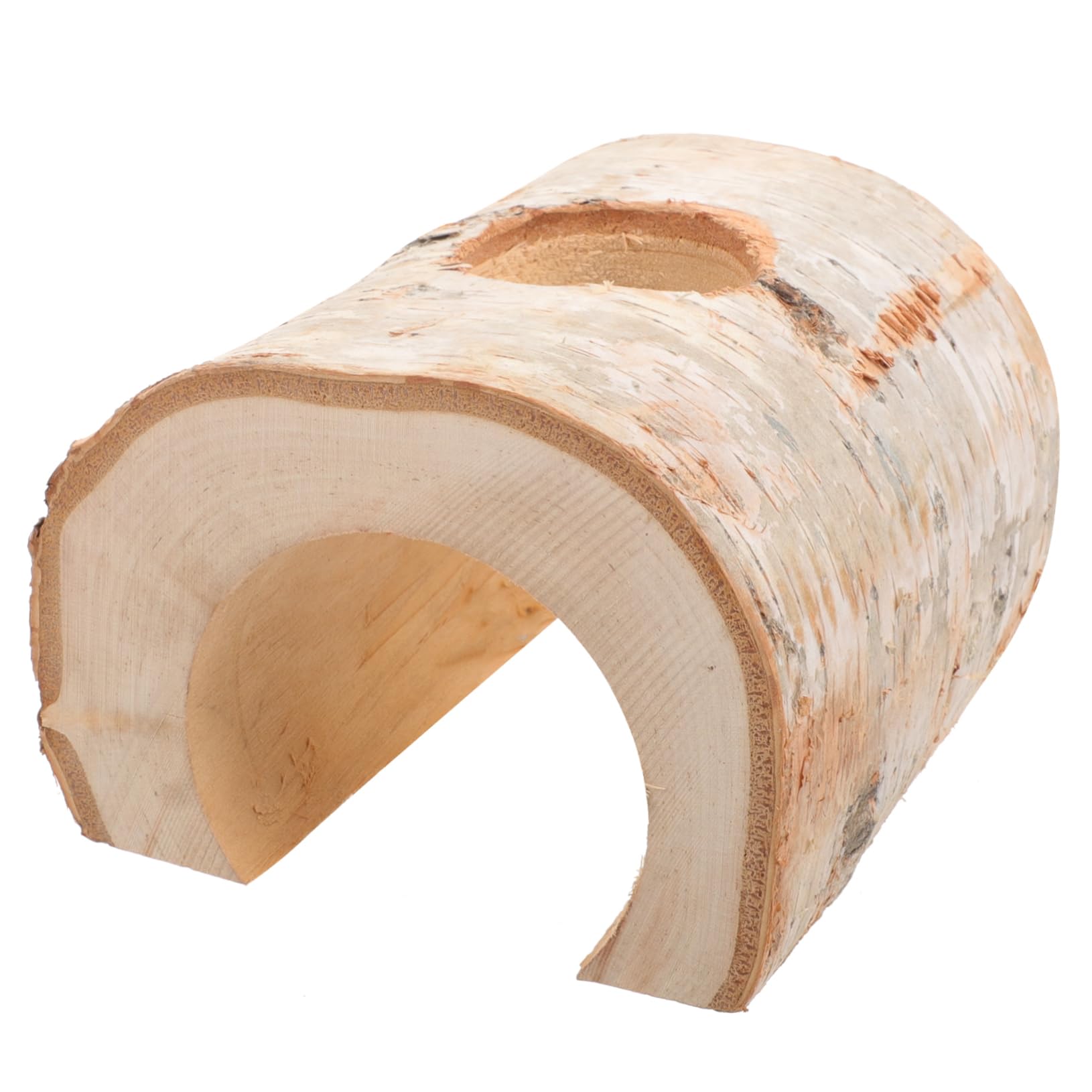 Hamstertunnel aus Stabilem Holz 15cm Breit Natural Hamsterhöhlenspielzeug für Zwerghamster Rennmäuse und Mäuse Käfigversteck und Kautunnel