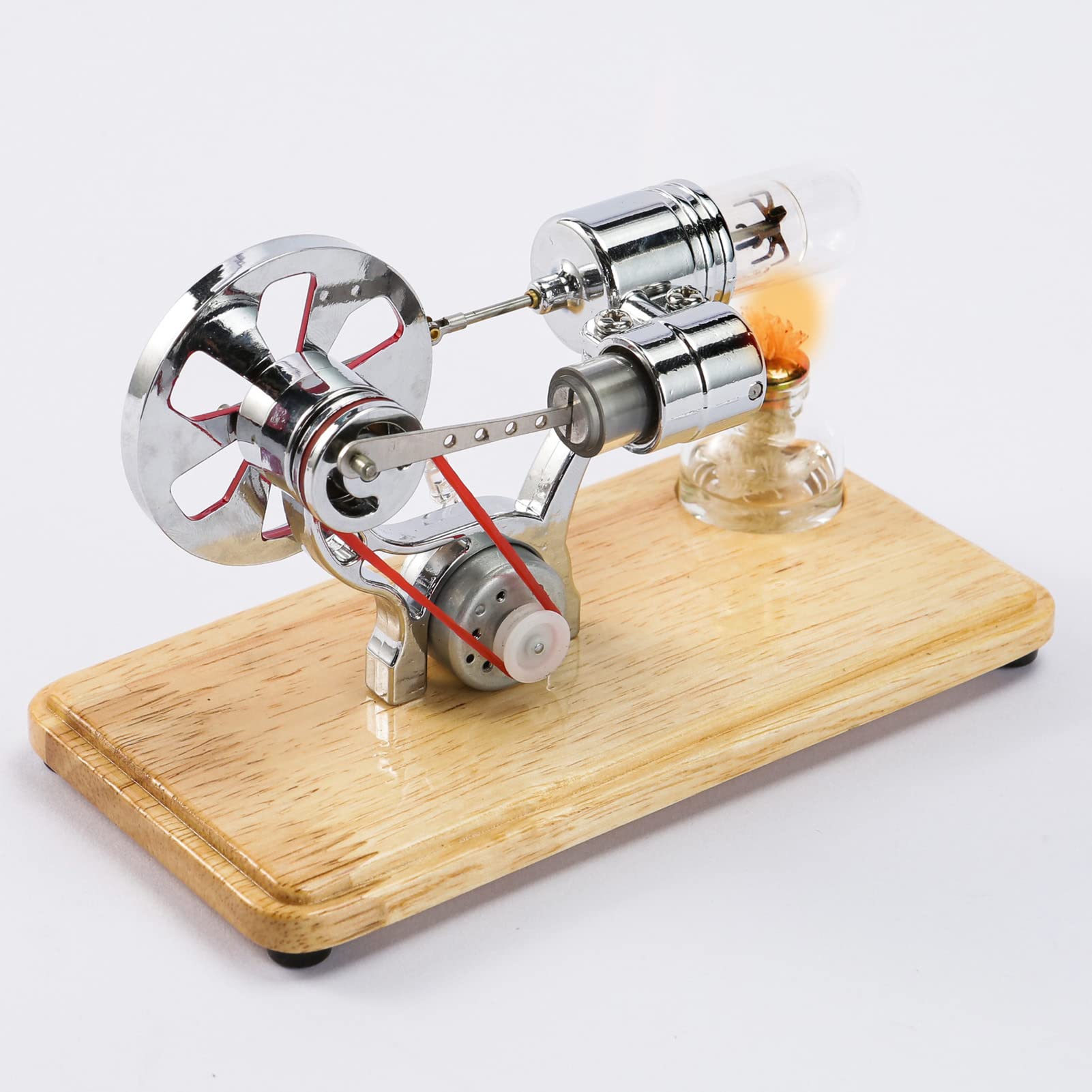 Stirlingmotor-Modellbausatz, Dampfmaschine Stirlingmotor, Einfach zu Bedienende Mehrzweck-Edelstahl-Zinklegierung Lernspielzeug für Physik-Experimente Kinder und Technikbegeisterte
