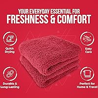 Vista 273 de DAN RIVER Juego de 4 toallas de baño, 27 x 54 pulgadas, 100% algodón, más grandes y ligeras, de secado rápido, súper suaves y absorbentes, toallas