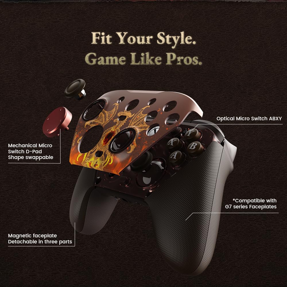 GameSir G7 Pro Kabelgebundener Gaming-Controller für Xbox One, Xbox Series X/S, PC und Android, mit TMR-Sticks, hall-effect-analogen Triggern, 1000 Hz Abfragerate – Dragon’s Dogma 2 Edition