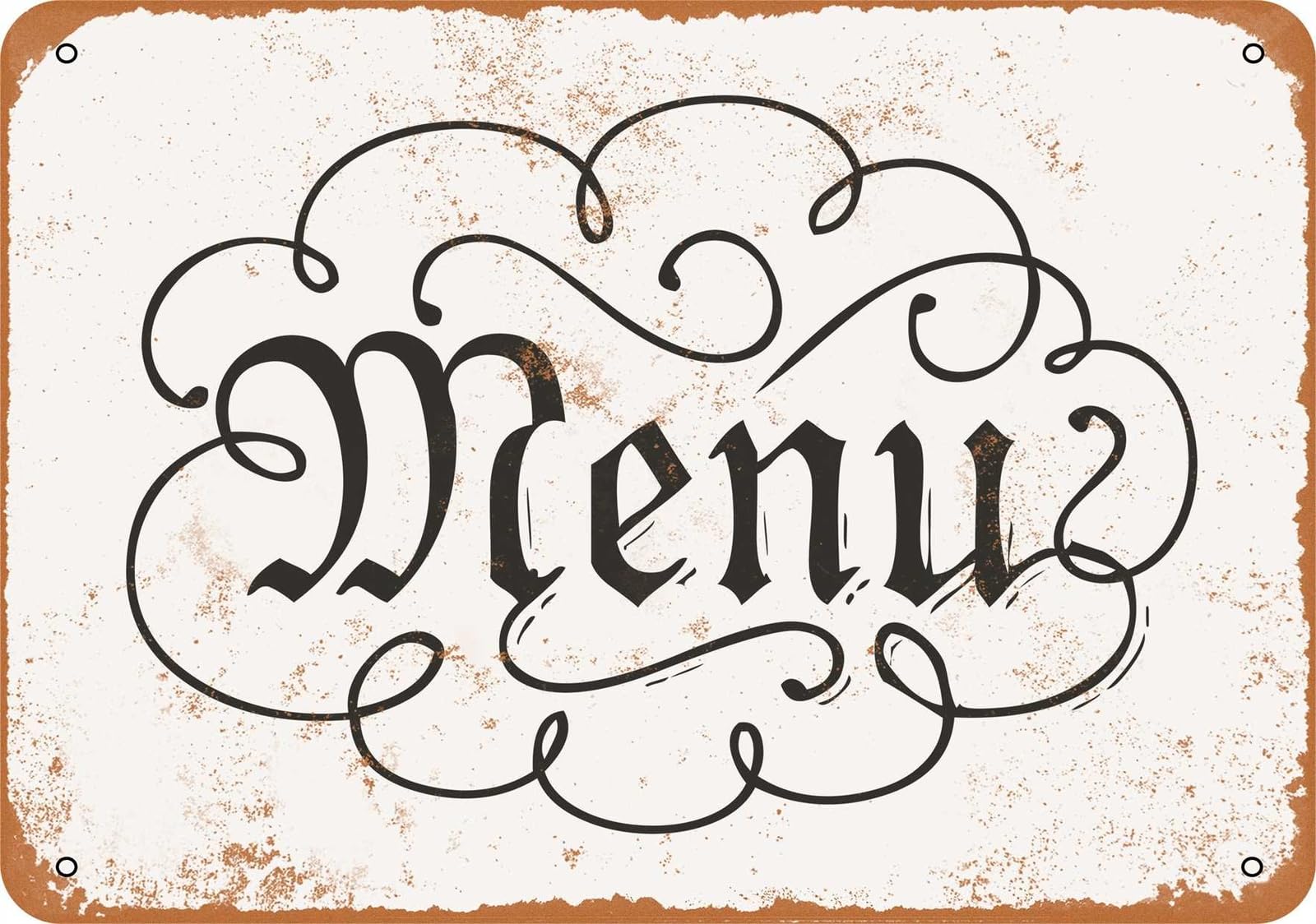 Miaomansenstore Metal Sign - Menu - Vintage Look Home Decor