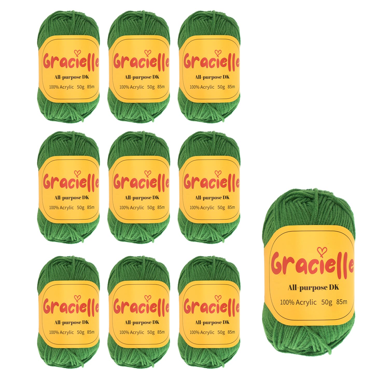 Gracielle All-Purpose DK Yarn Pack, 500g, 100% Acrylic for Crochet and Knitting, Multi-Colour Selection for Blankets and Crafts (91)