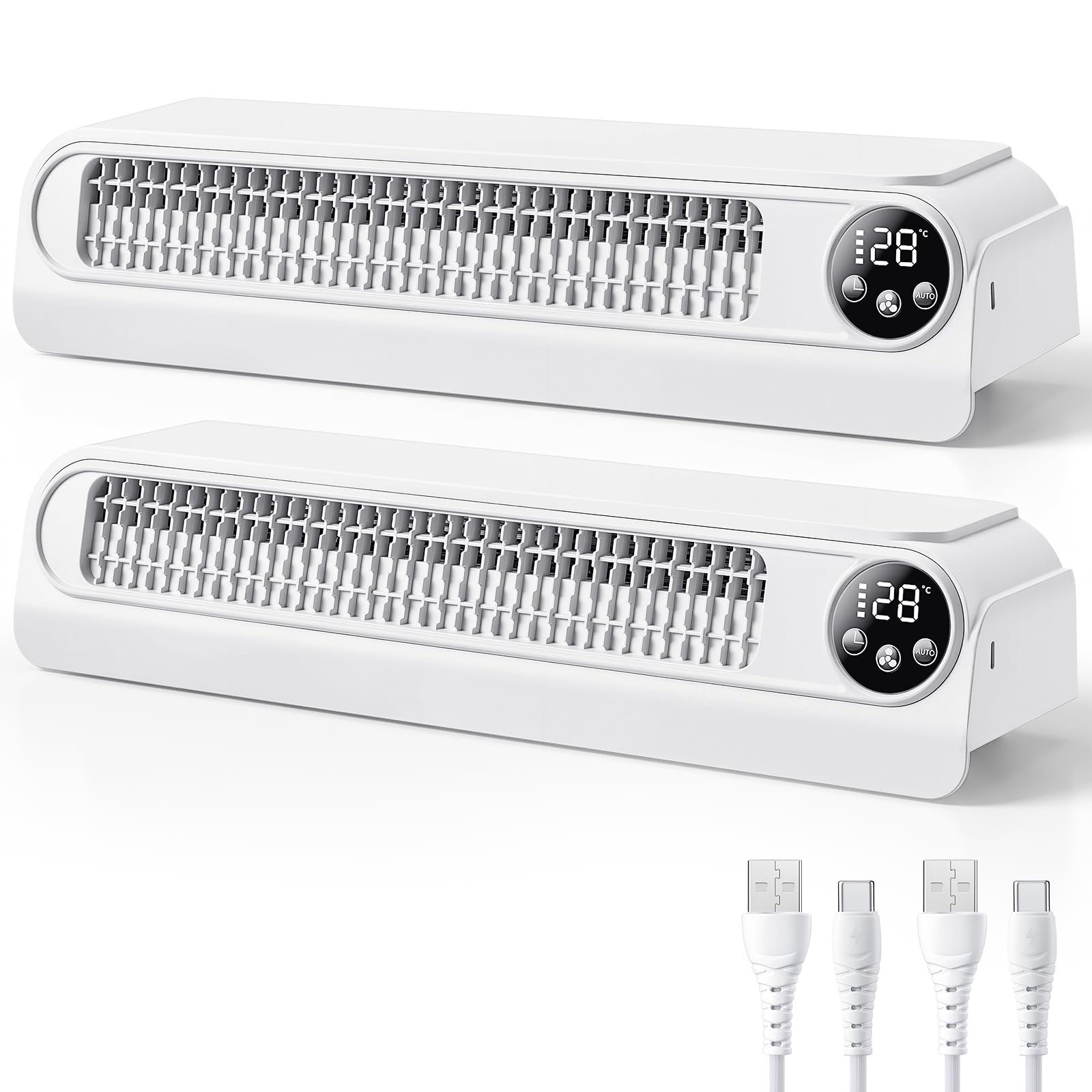 SURAIELEC Radiator Fan Booster, 5200mAh Radiator Fan, 4 Speeds, 2 Pack