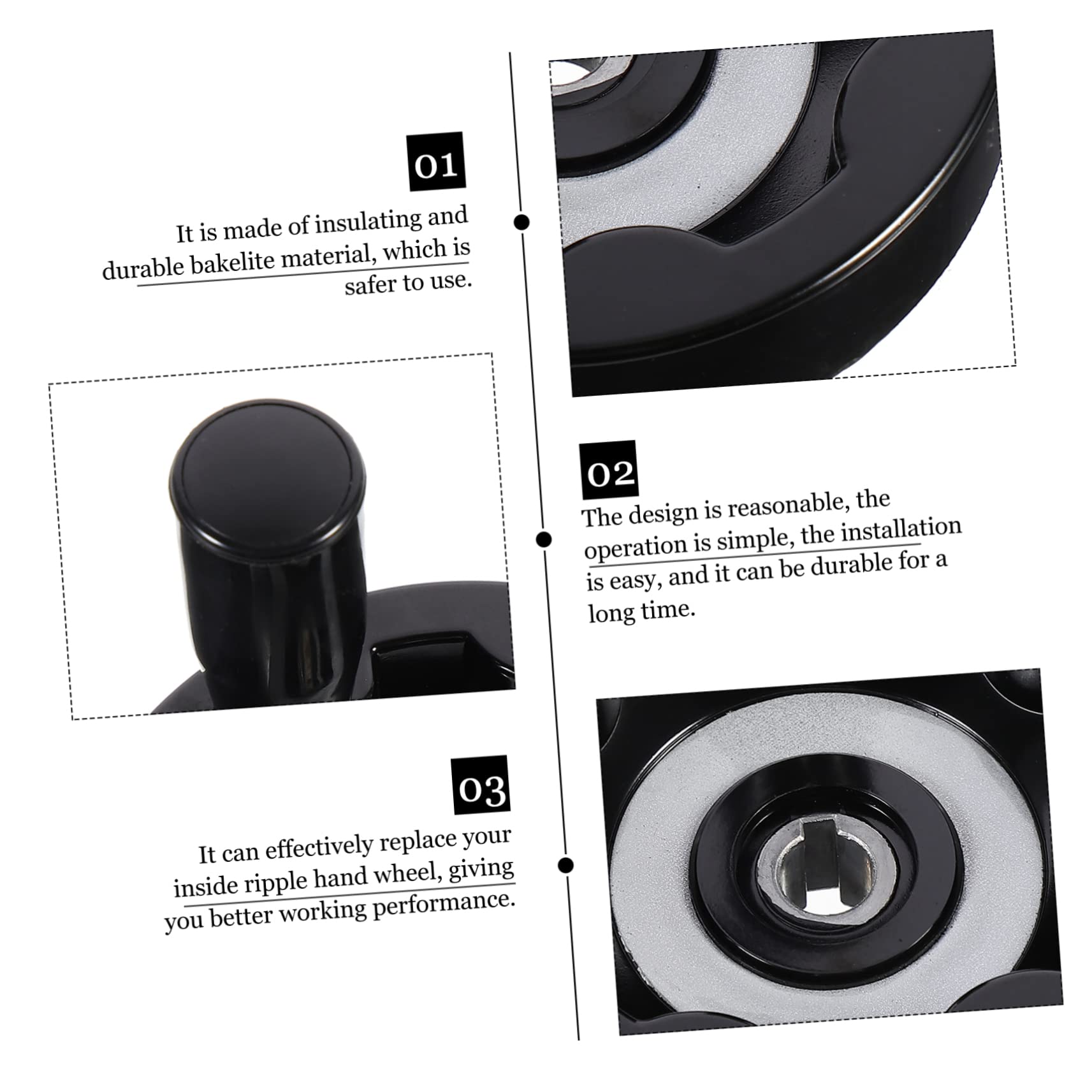 BELLIFFY 1pc Machine Tool Handwheel Machine Handwheel Hand Crank Milling Hand Wheel Wheels for Table Hand Wheels Hand Wheel for Lathe Milling Machine Milling Hand Wheel Bakelite Black