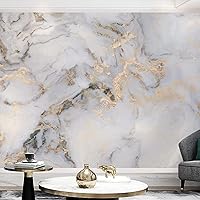 Vista 3 de Mural de pared con diseño simple de mármol, textura dorada, impresión 3D, autoadhesivo, removible, para sala de estar, dormitorio, TV y sofá, 98