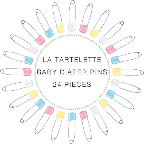 Zavaca - Pasadores de tela de acero inoxidable, pasadores de seguridad tradicional, colores surtidos, paquete de 24 unidades