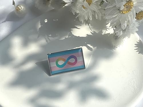 Miniatura 2 de Pin de Pronombres TransRainbow  Pines Lgbtq para Pride Parade, uso diario (1 pegatina de orgullo incluida), Cobre, Sin gemas.